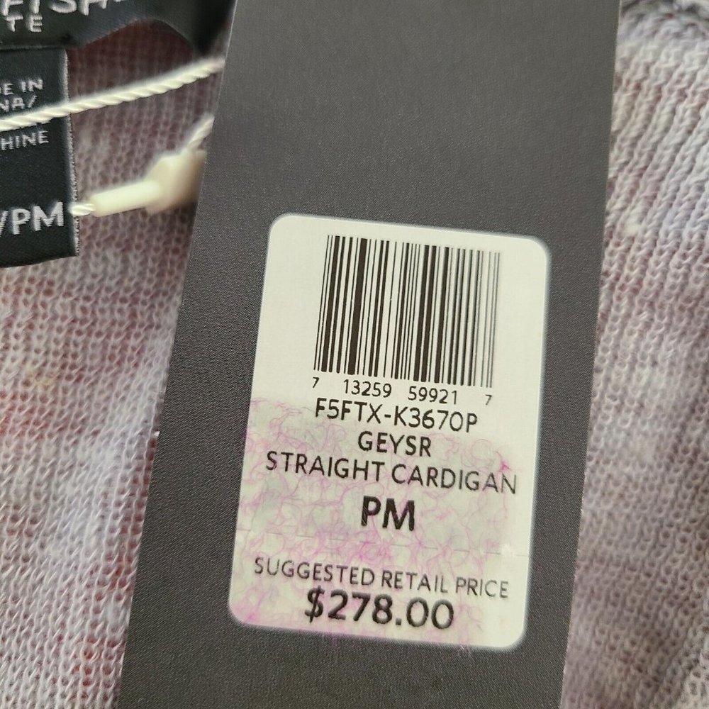 Eileen Fisher women Cardigan Straight Long Tencel Linen Rib grayish sz PM new - Picture 12 of 12